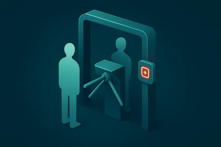 Turnstile — A turnstile is a physical access-control barrier that admits one person at a time