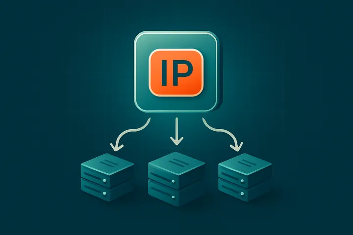 Virtual IP — An IP address not tied to one physical NIC but shared or floated across servers